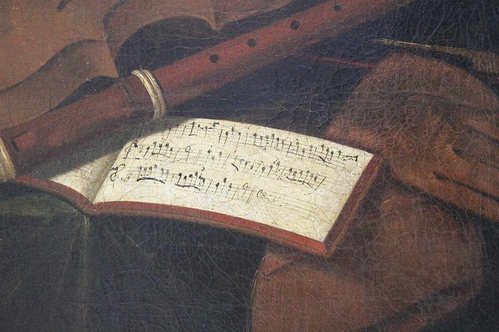 Bartolomeo Bettera (1639 – 1688)- attributed, music stillife with a voinline, notes, pipe and - Image 2 of 3