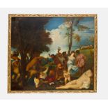 Tizian (1488 -1576)- follower, large canvas, The Bachanal of Andros, oil on canvas, framed.