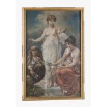 Unknown Artist 19th Century, female allegory, oil on canvas, framed. 110 x 68cm