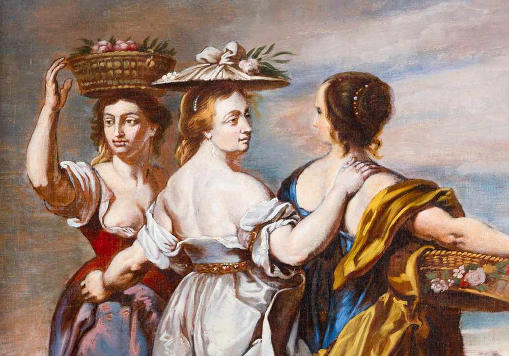 Peter Paul Rubens ( 1577 – 1640)- follower, the three Graces, oil on canvas, framed. 55 x 41 cm - Image 3 of 3