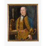 Hungarian school around 1800, portrait of an noble man in traditional dress oil on canvas framed