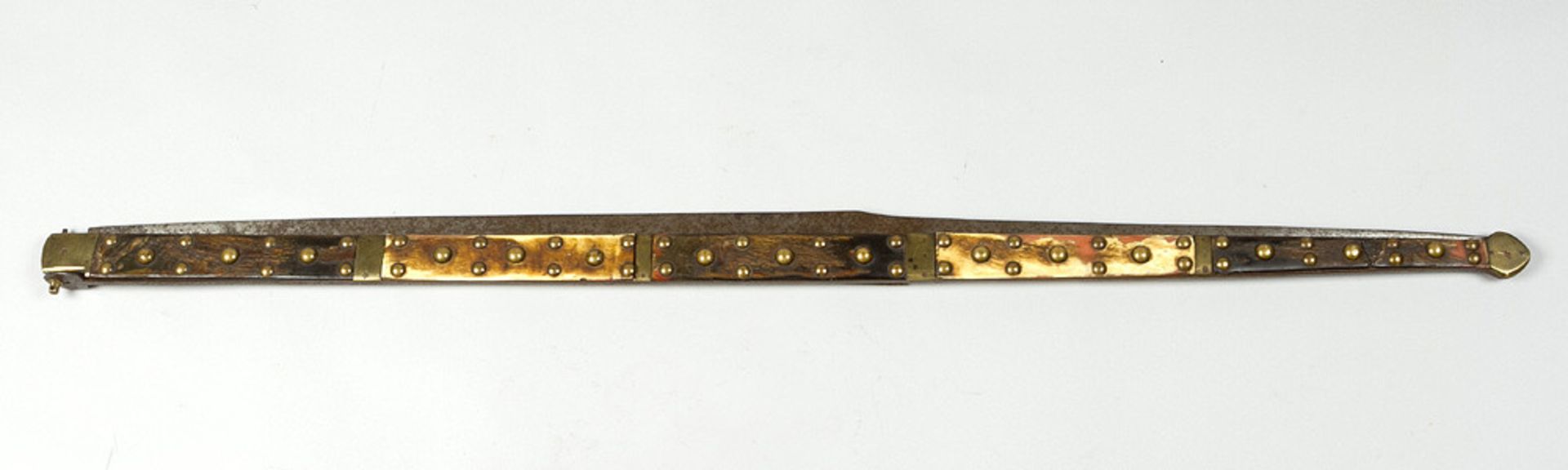 Unusual jacksword, Asian in blade, decorated and script signs, 19th Century. Total Length: 175 cm