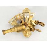 English Sextant, by Henry Barrow & co London. Moveable scale brass polished and partly chromed,