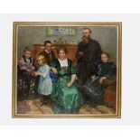 Ernst Hodel (1881-1955), large painting family portait with different generationas, oil on canvas,