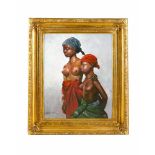 Pal Fried (1893-1976), two african girls, oil on canvas, signed bottom left framed 90x80 cm