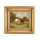 Artist 19th Century, G.Troyen? cows in landscape, oil on canvas, described bottom right, frame. 31 x