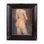 Theodor Breidwiser (1847-1930)- attributed, female torso, oil on canvas, laid on wooden panel,