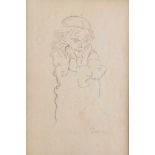 Ludwig Heinrich Jungnickel ( 1881-1965 ), young girl, pencil drawing on paper, signed on the bottom,