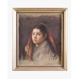 Unkown Artist around 1900, girl portrait, oil on canvas, framed. 53 x 43 cm