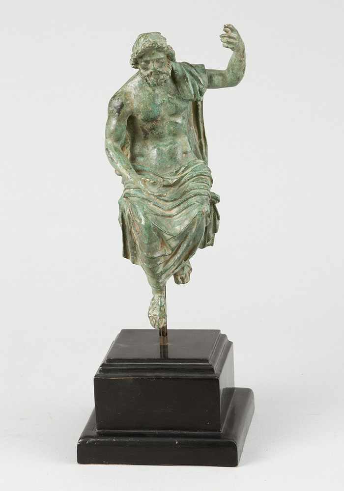 Apollo Bronze Sculpture, in ancient manner, full bronze cast, handfinished with verdigris and dark