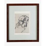 Felix Albrecht Harta (1884- 1967 )- graphic, portrait of Hermann Bahr (1863 – 1934), etching on