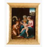 Joos van Cleve ( 1485-1540 )-attributed, the holy family with Saint John and Saint Anne, in front of