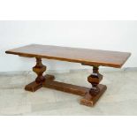 Large Tuscan Hall Table, in renaissance manner, rectangular top with carved ornaments on the