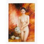 Chinese Artist 20th Century, female nude, oil on canvas. 79 x 60 cm