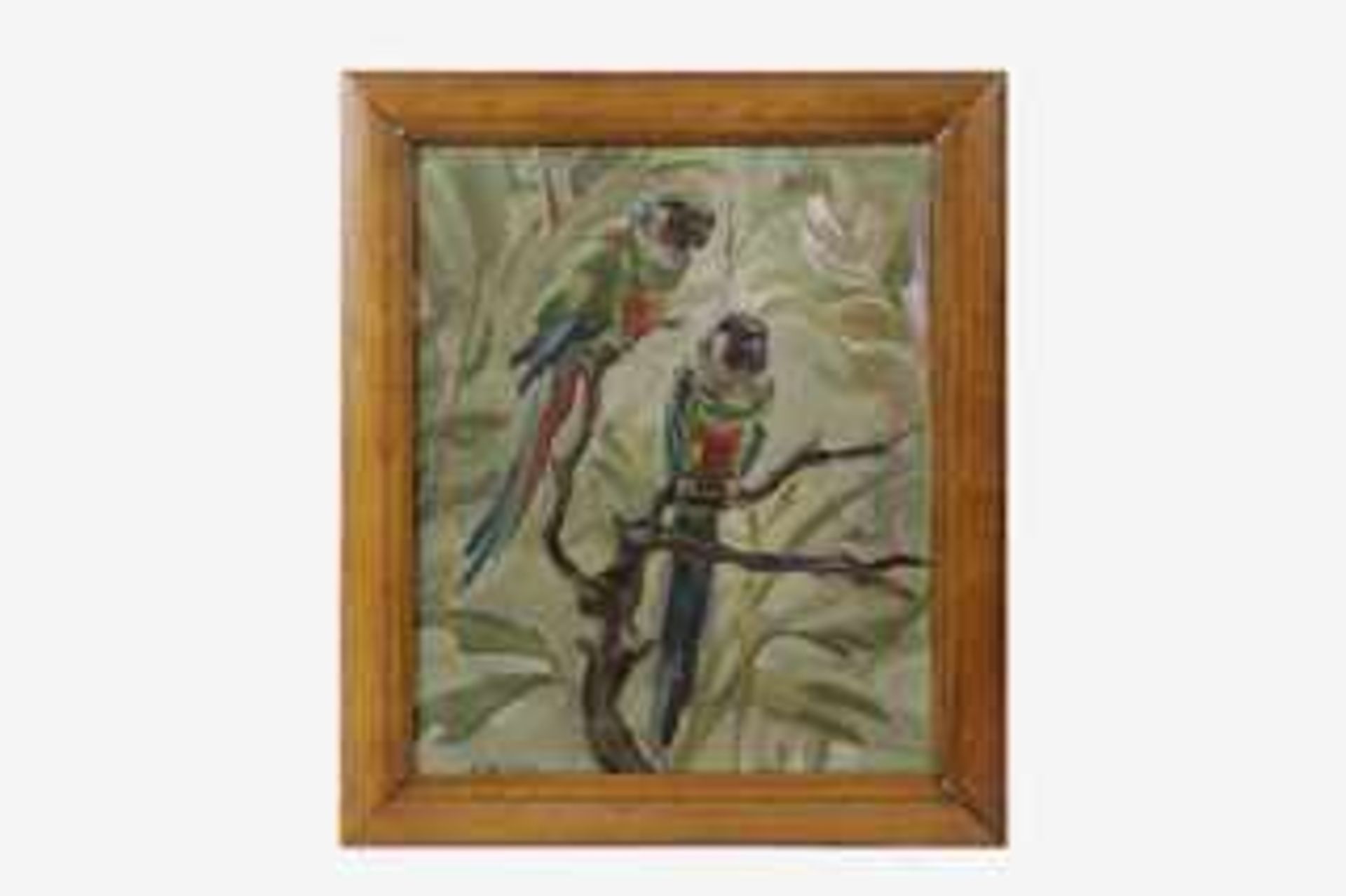 Maria Király (Przemysl 1897-1975 Wien) Papageien, signiert Király, Öl auf Leinwand, 33,5x27,5 cm,