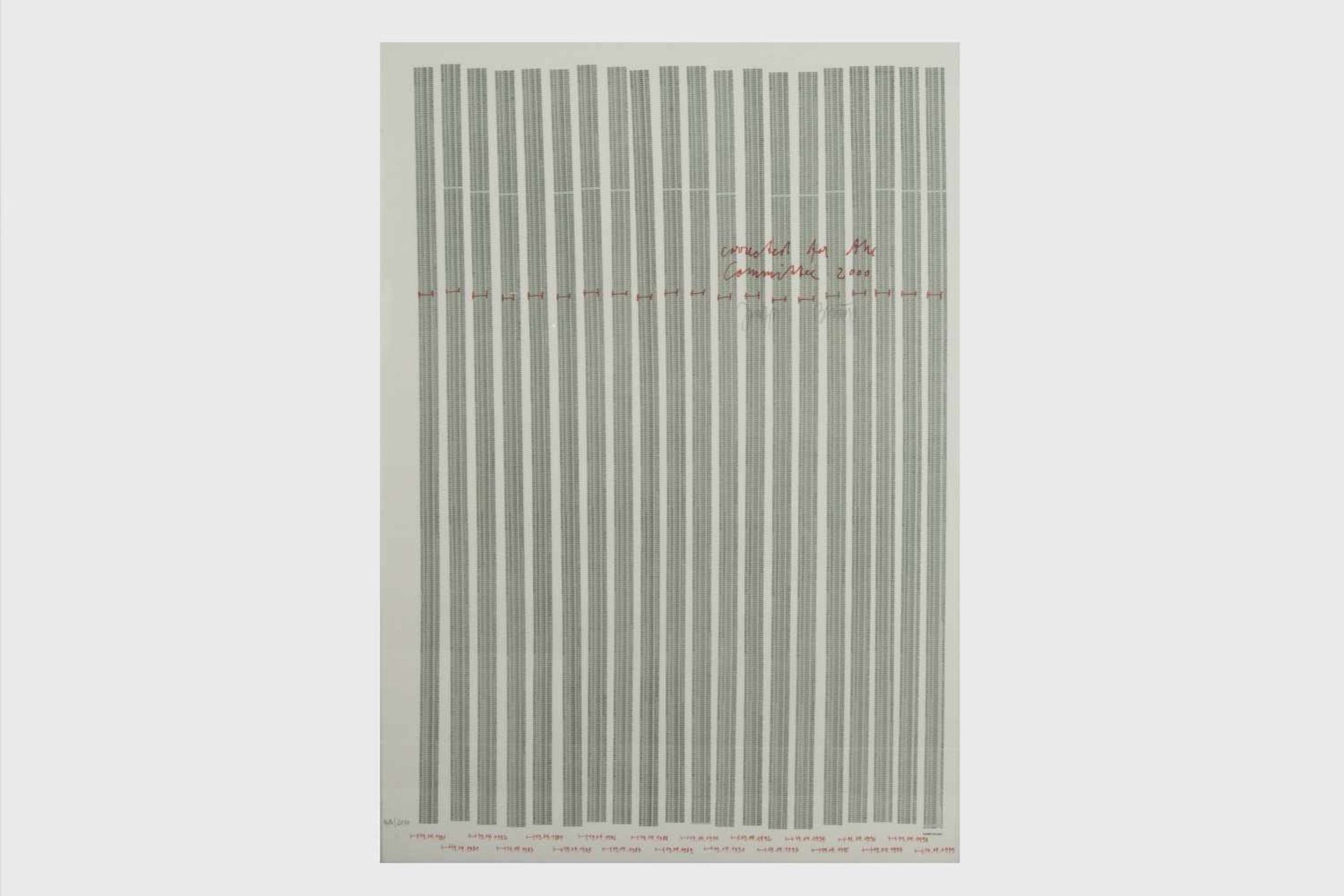 Joseph Beuys (1921 Krefeld-1986 Düsseldorf) Countdown 2000, Offset Lithografie, Originalsignatur