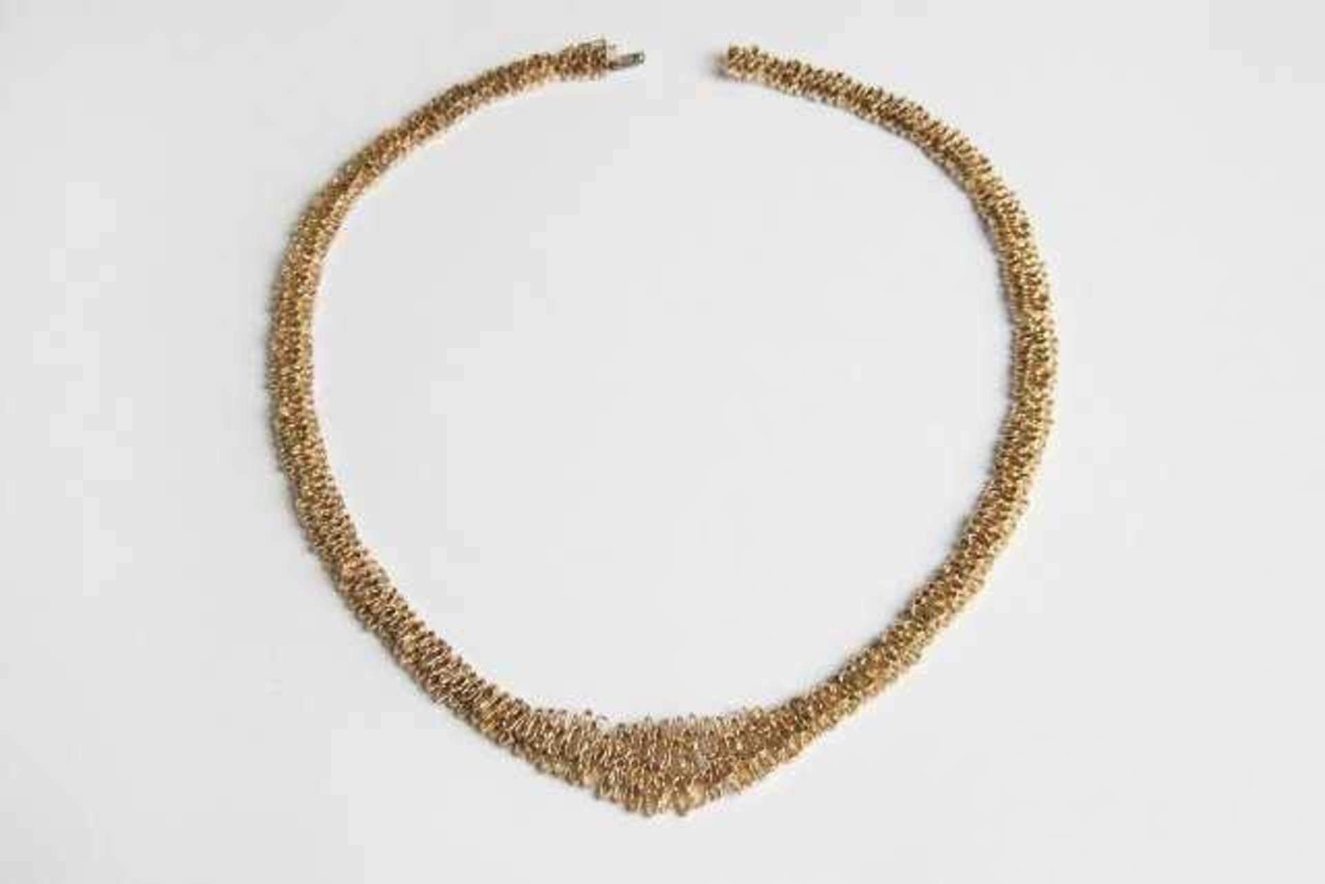 Collier Gold 585, Steckschließe, Sicherheitsverschluss, Länge ca.44 cm, 49,4 g;