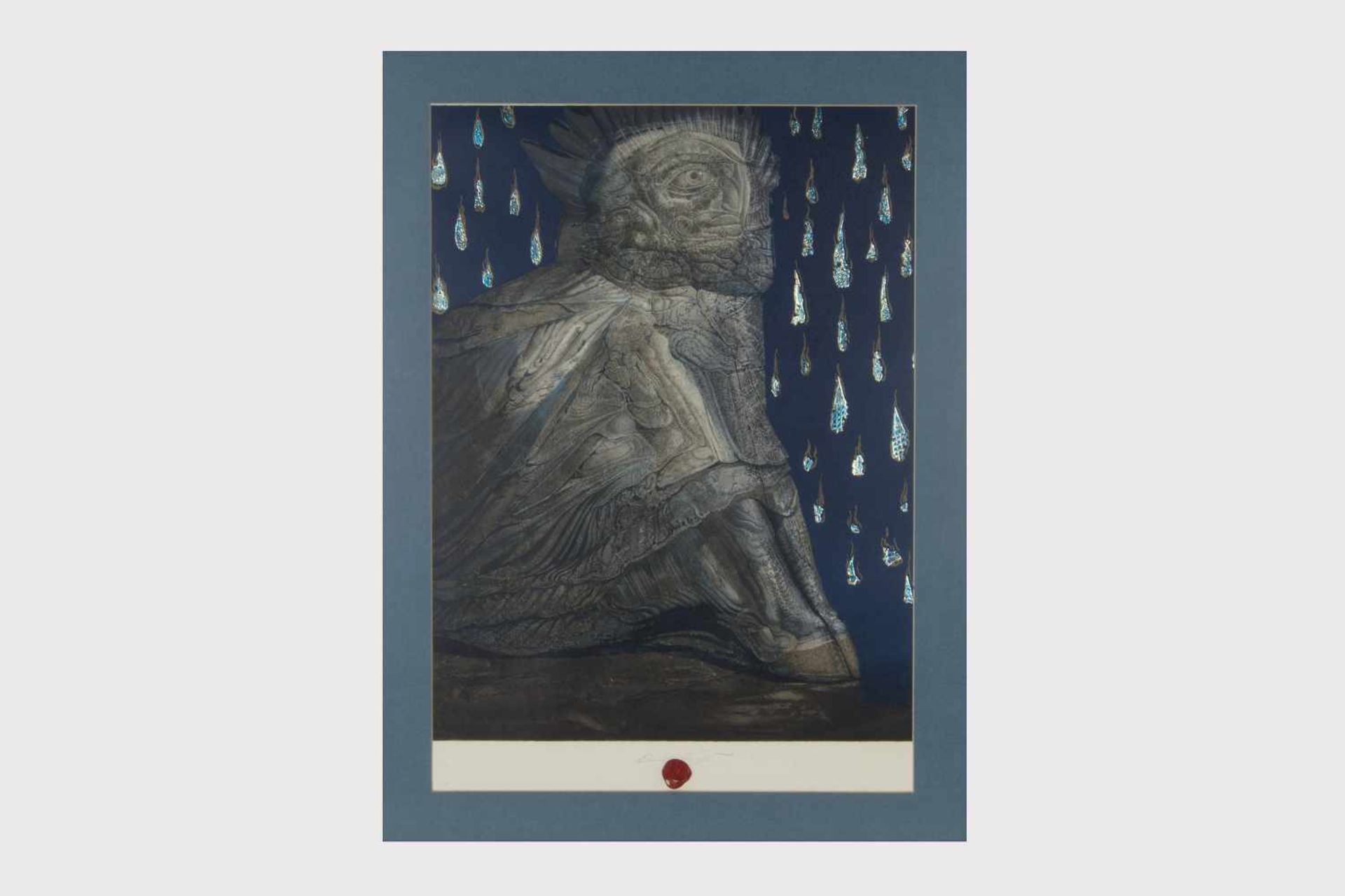 Ernst Fuchs, (Wien 1930 - 2015) "Agnus Mysticus", Farblithographie, Signaturstempel Ernst Fuchs,