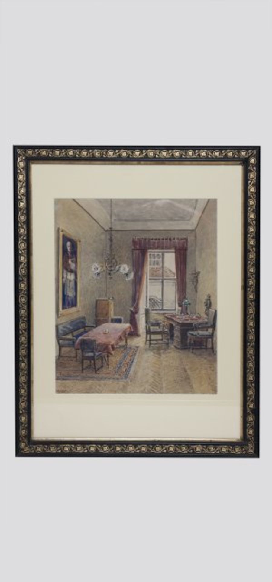 Ernst Graner (Werdau/Sachsen 1865/1943 Wien) Interieur, signiert E.Graner, Aquarell, 33x40 cm, in