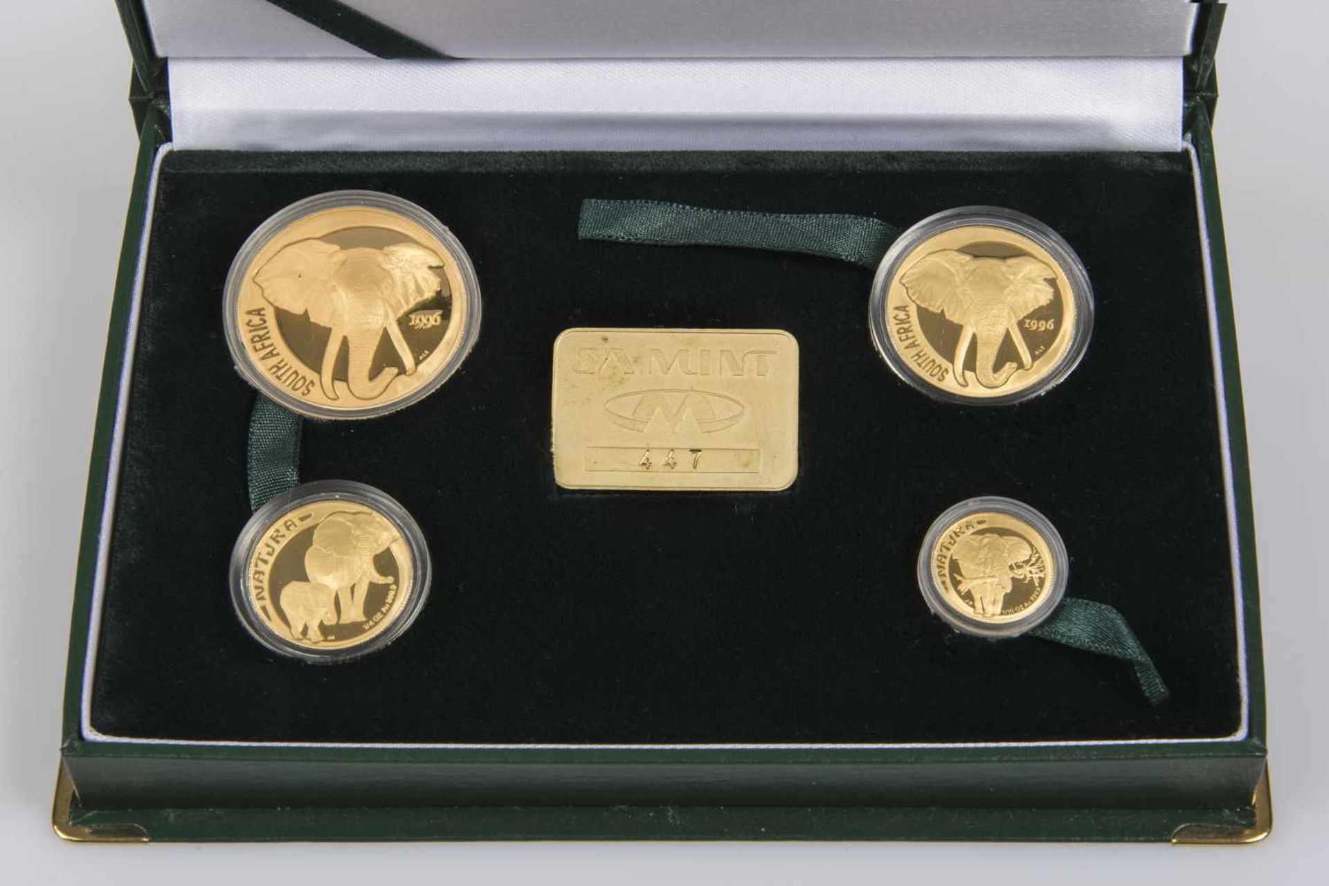 Goldmedaillensatz South Africa 1997 Gold 999, 1 Unze, 1/2 Unze, 1/4 Unze, 1/10 Unze, Nr. 417/5000