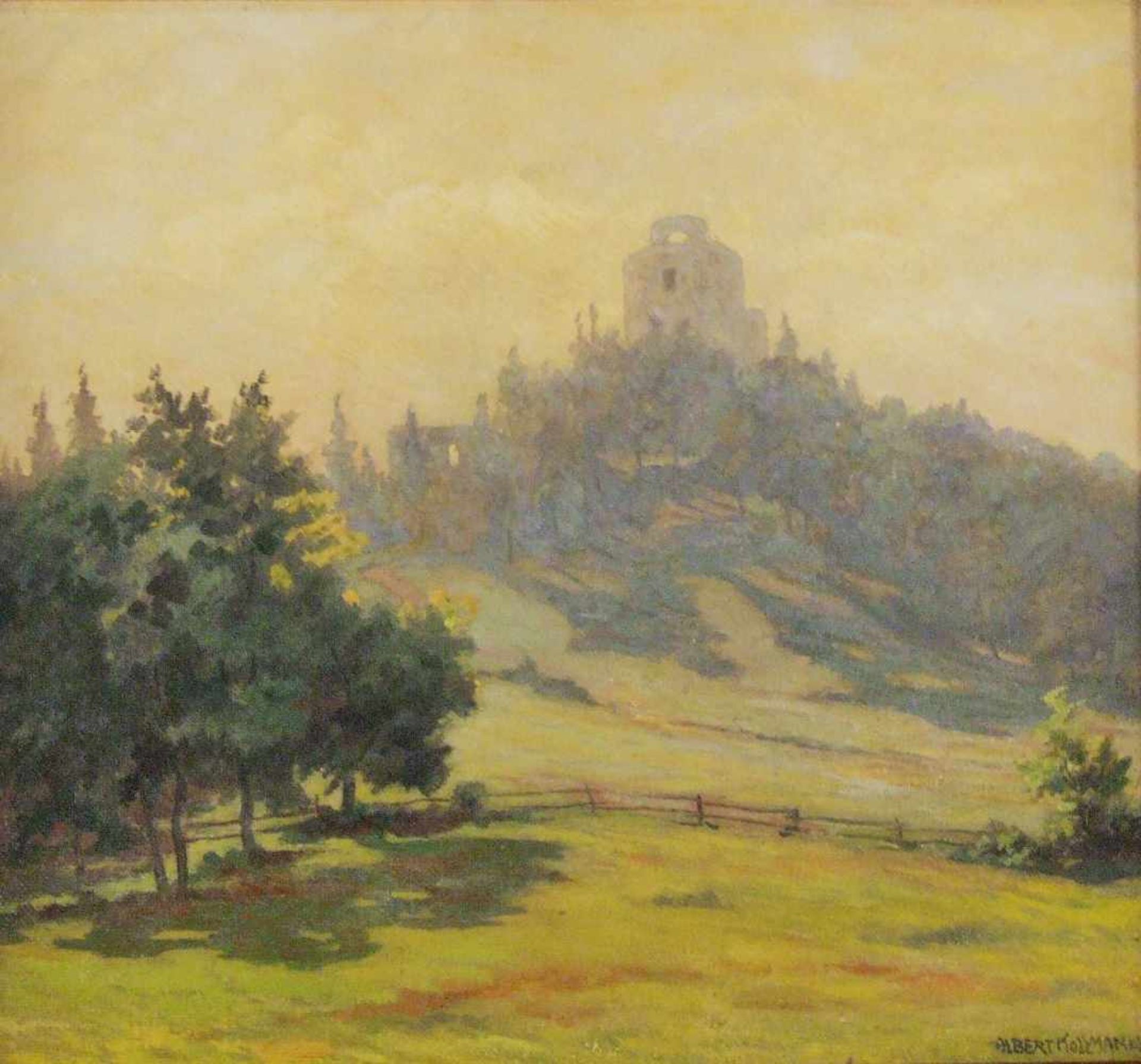 Albert Kollmann (Wien 1878-1962 Eisenstadt)Ruine Landsee, signiert Albert Kollmann, Öl auf