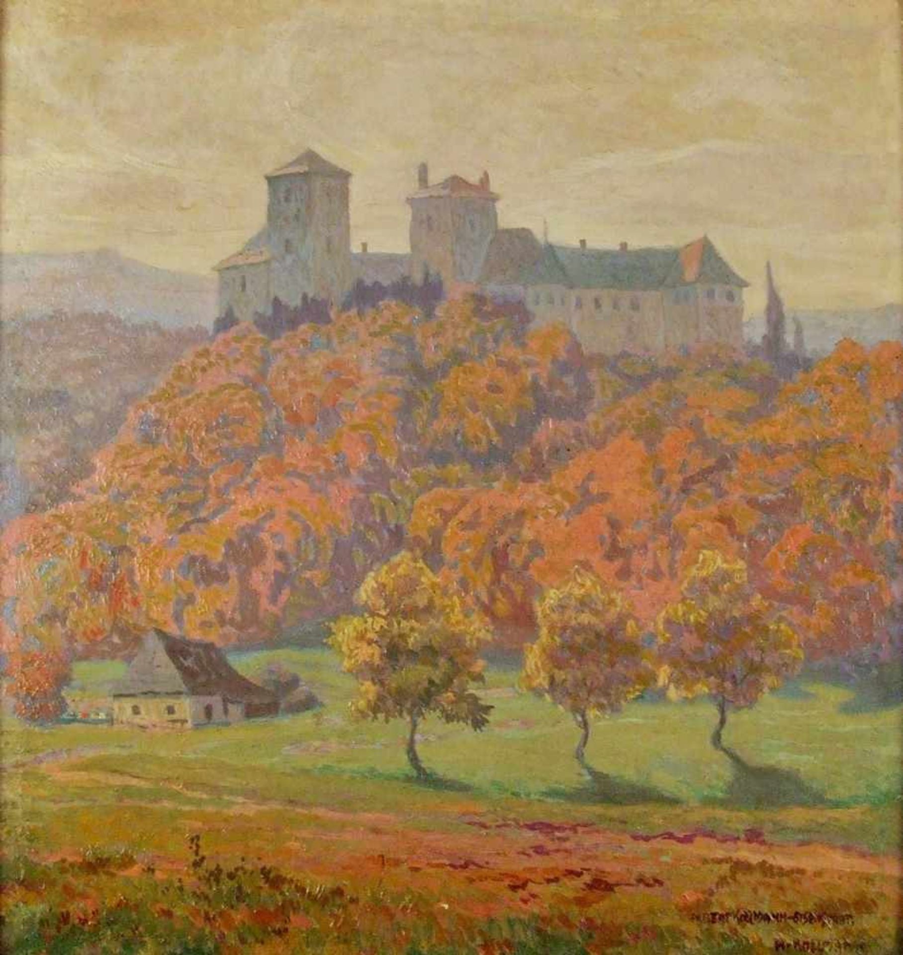 Albert Kollmann (Wien 1878-1962 Eisenstadt)Oktobersonne in Lockenhaus, signiert Albert Kollmann,