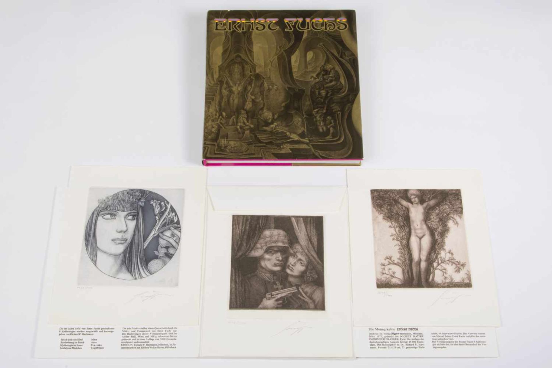 Ernst Fuchs (Wien 1930-2015) Acht Radierungen zur Vorzugsausgabe Ernst Fuchs - Monographie: a)