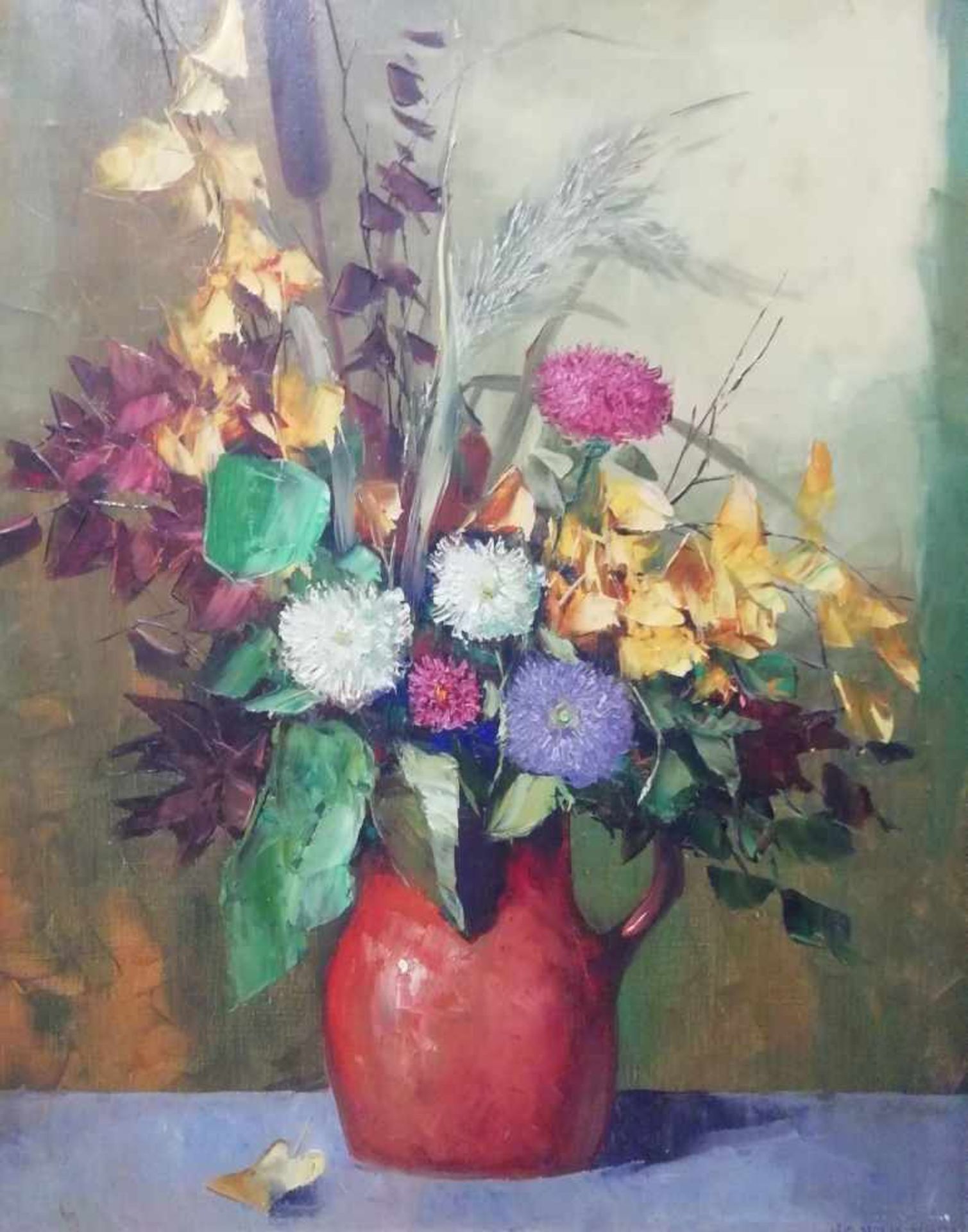 Helmut Andreas Volkwein (1920-2003)"Blumenstrauß in Vase" rechts unten signiert H. A. Volkwein, Öl