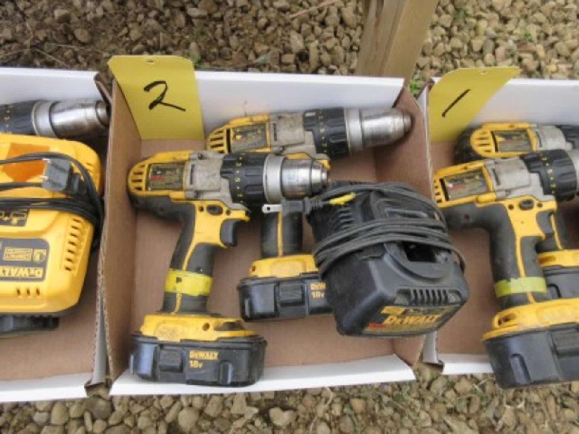 TWO - Dewalt 18V 1/2'' cordless drills w/ battery and charger