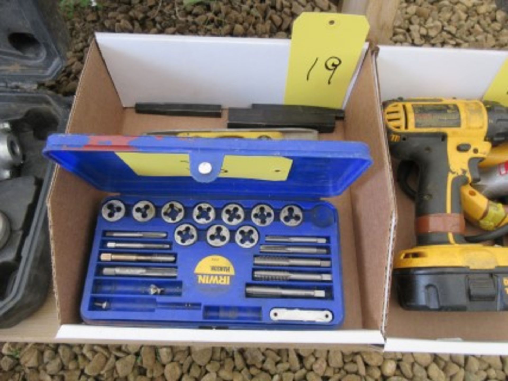 Partial Irwin tap & die set, three Easy Outs and torpedo level