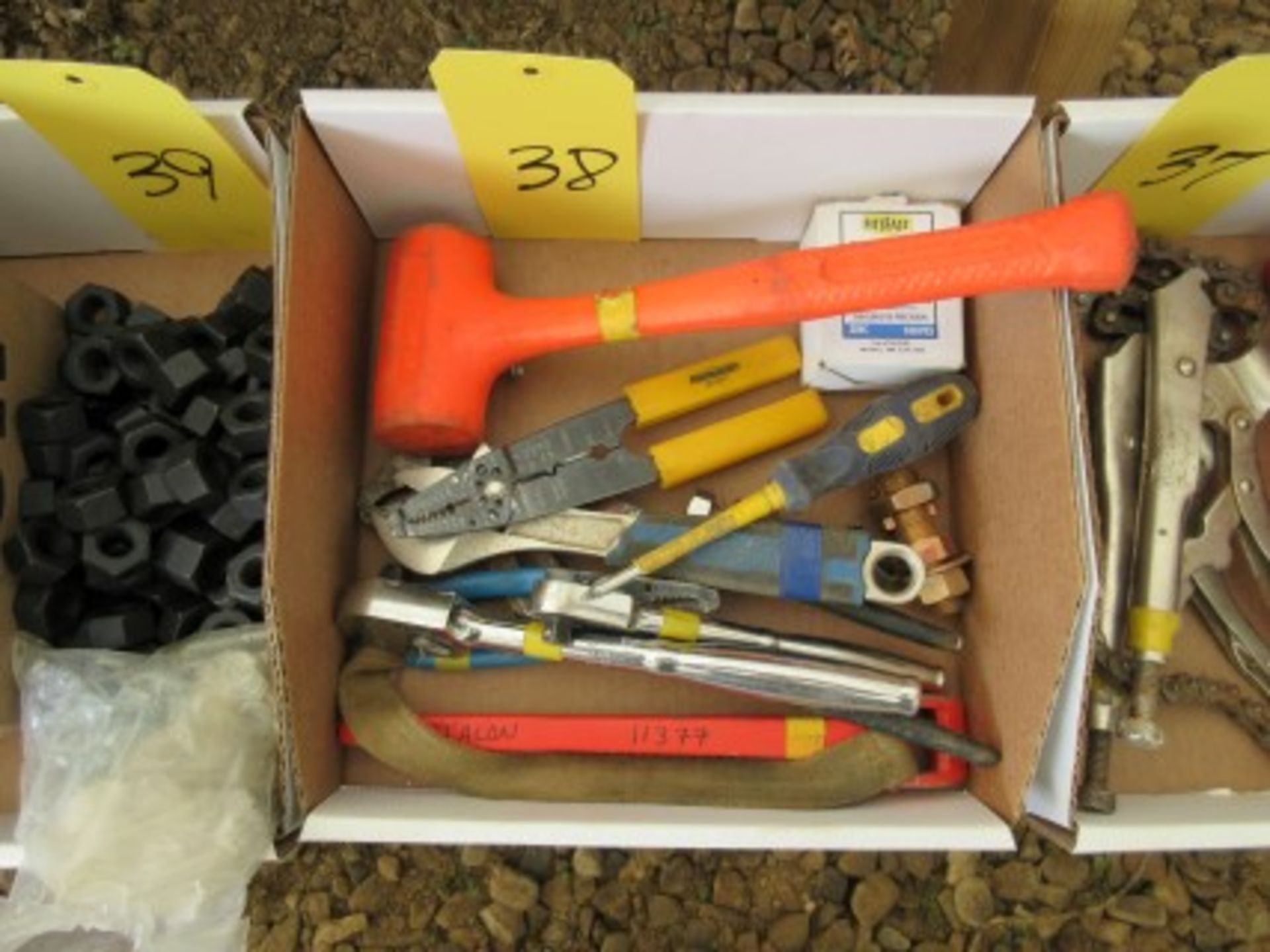 Soft face hammer, wire stripper, ratchets, strap wrenches, crescent wrench, etc.