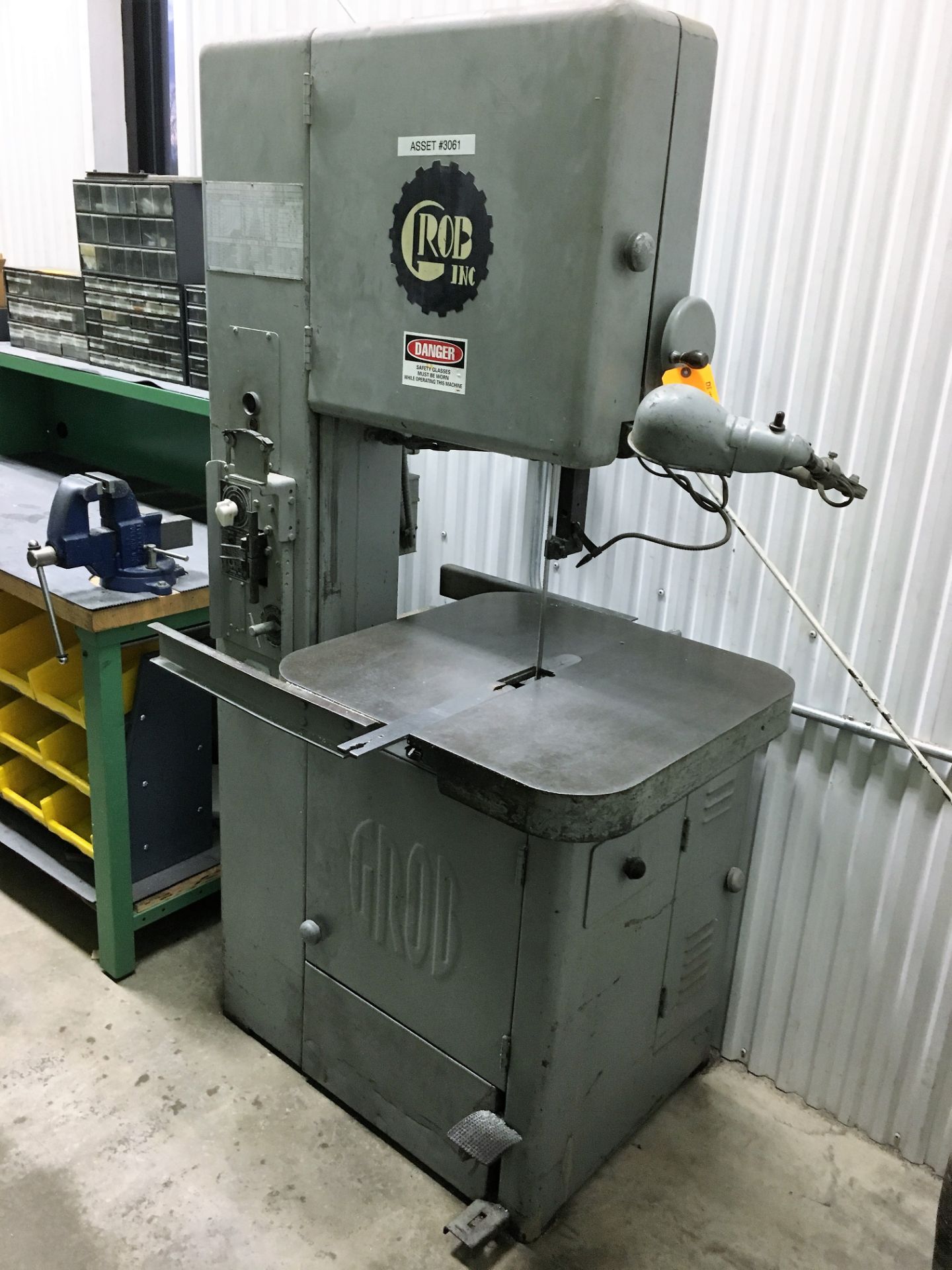 GROB # NS-18 VERTICAL BAND SAW WITH WELDER/GRINDER, S/N 8394