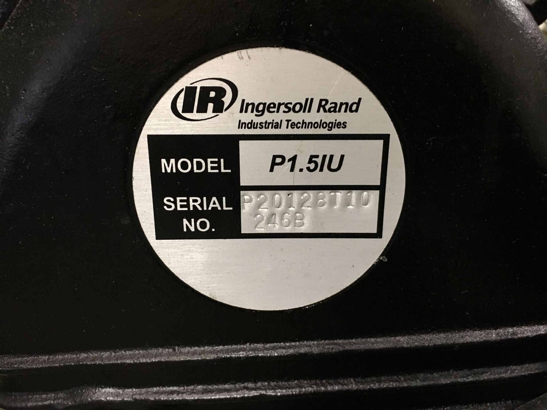 INGERSOLL-RAND #P1-5IU-A9 2 HP AIR COMPRESSOR WITH 20 GALLON TANK, S/N P20128T10246 - Image 2 of 3