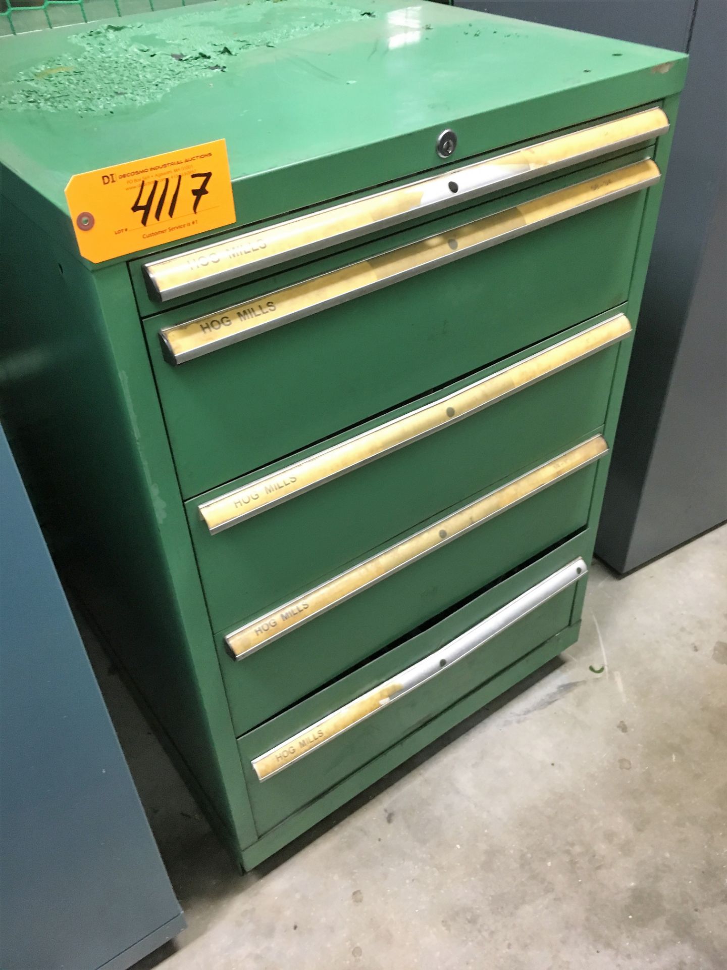 LISTA 5-DRAWER HEAVY DUTY TOOL CABINET WITH CONTENTS (HSS END MILLS) (*SEE PHOTOS)