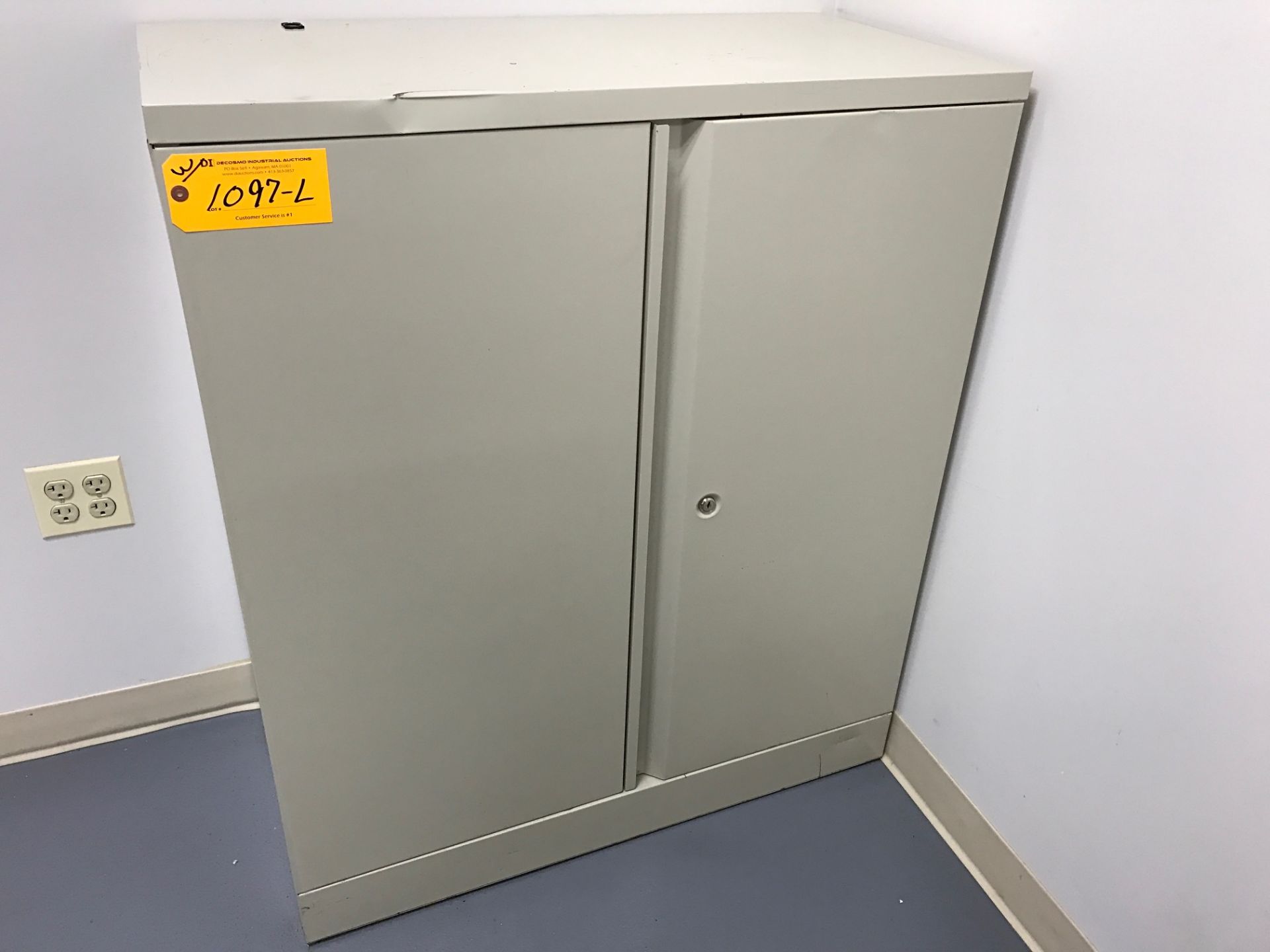 (4) METAL (2-DOOR) CABINETS WITH CONTENTS (TYVEC SUITS & CLEAN ROOM SUPPLIES) - Image 2 of 5