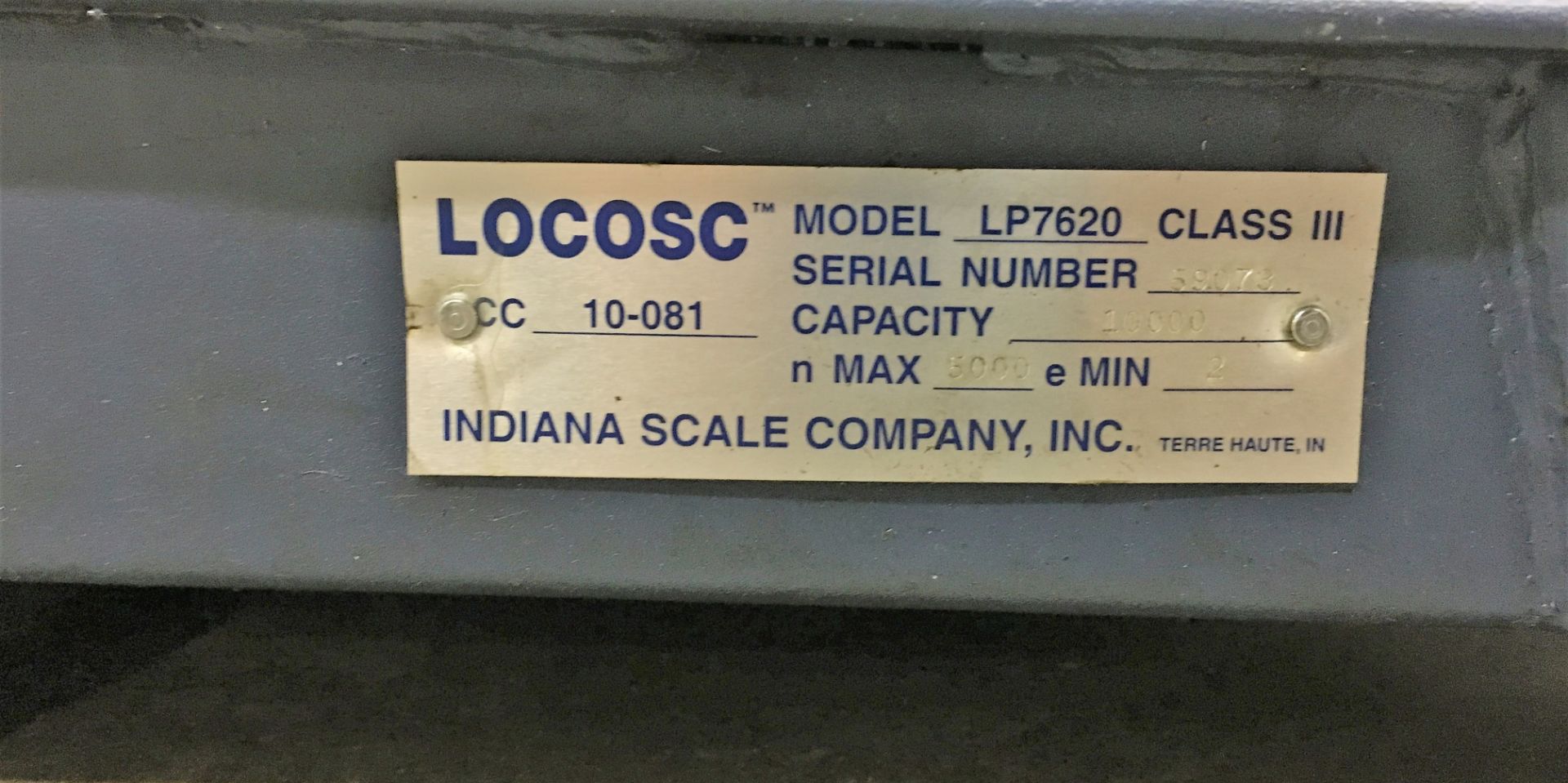 INDIANA SCALE COMPANY # LP-7510A (10,000 LB. CAPACITY.) DIGITAL 36" x 36" PLATFORM SCALE (*SEE - Image 2 of 2