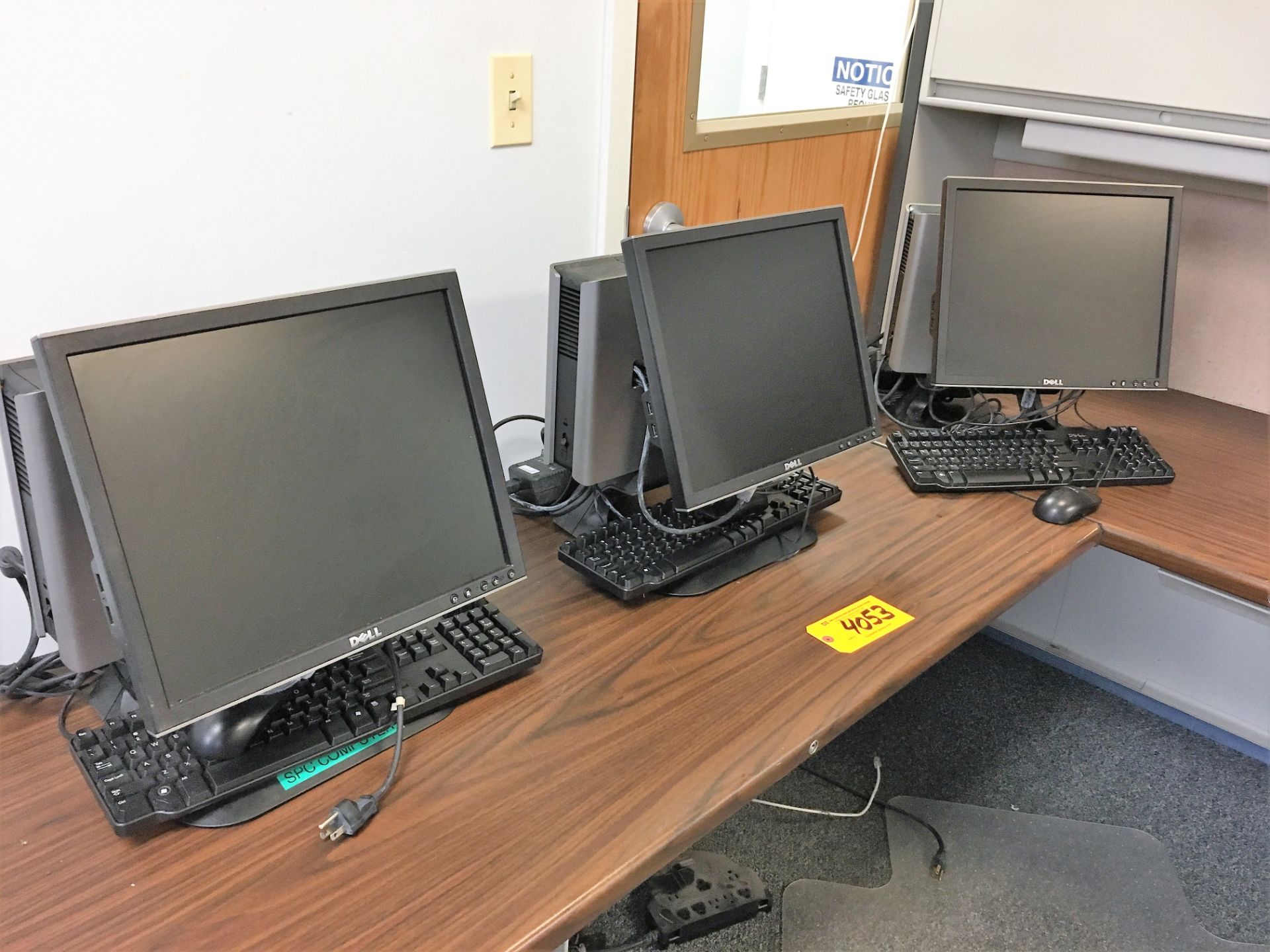 (3) DELL COMPUTERS WITH FLAT SCREEN MONITORS