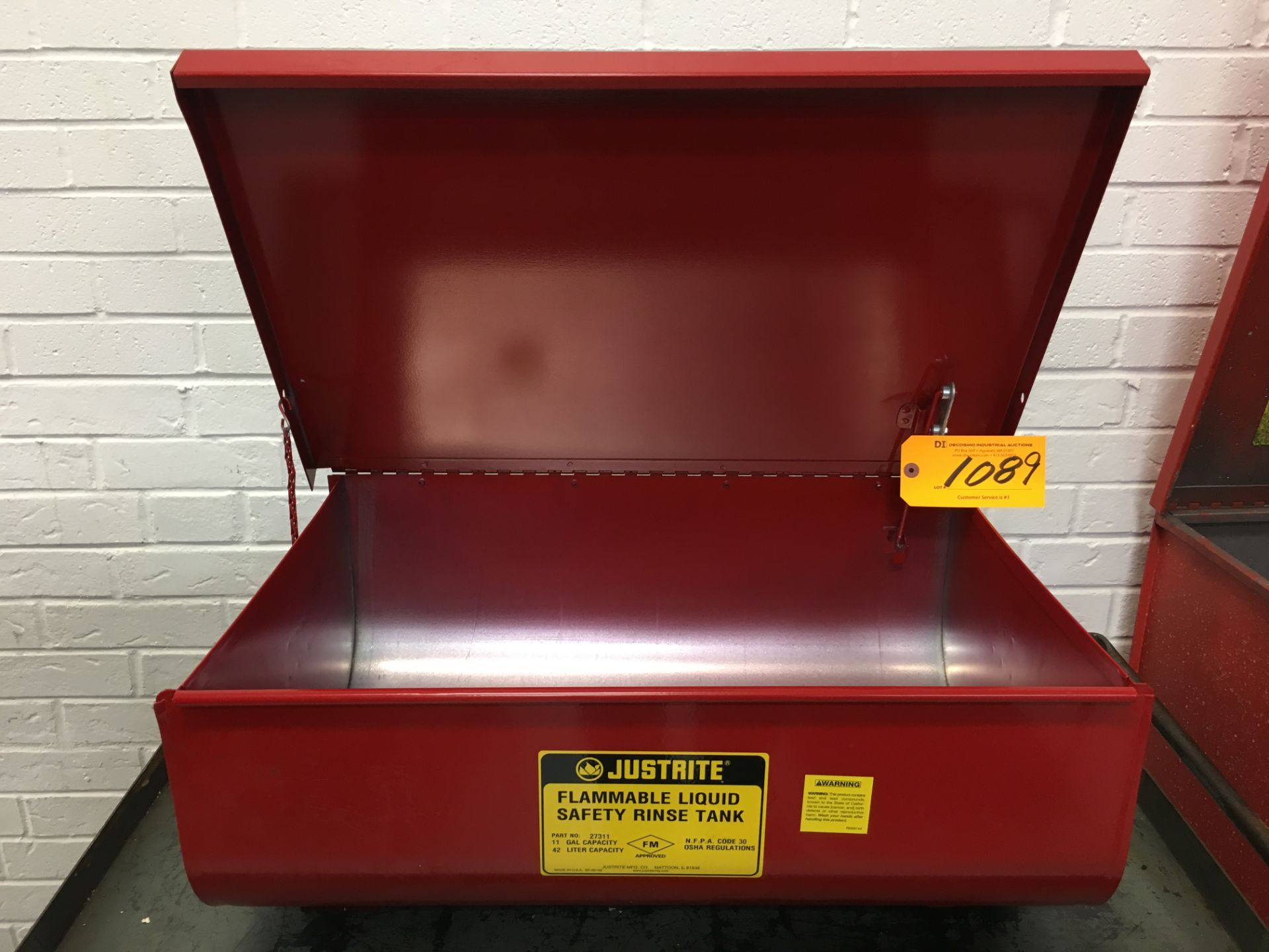 JUSTRITE FLAMMABLE LIQUID SAFETY RINSE TANK