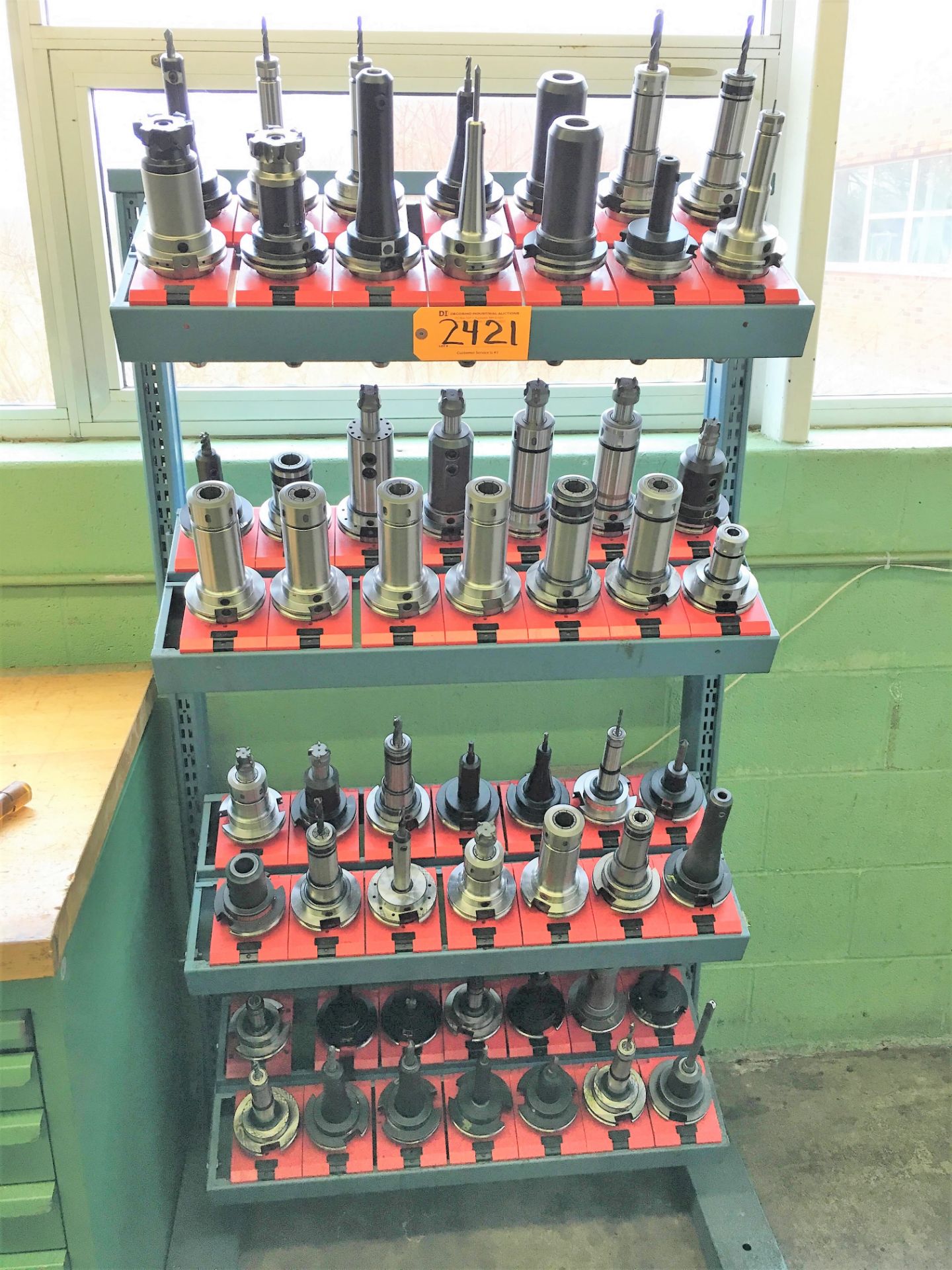 LISTA HEAVY DUTY TOOL RACK WITH (64) #CT-50 CNC ''LYNDEX-NIKKEN'' TOOL HOLDERS (*See Photos)