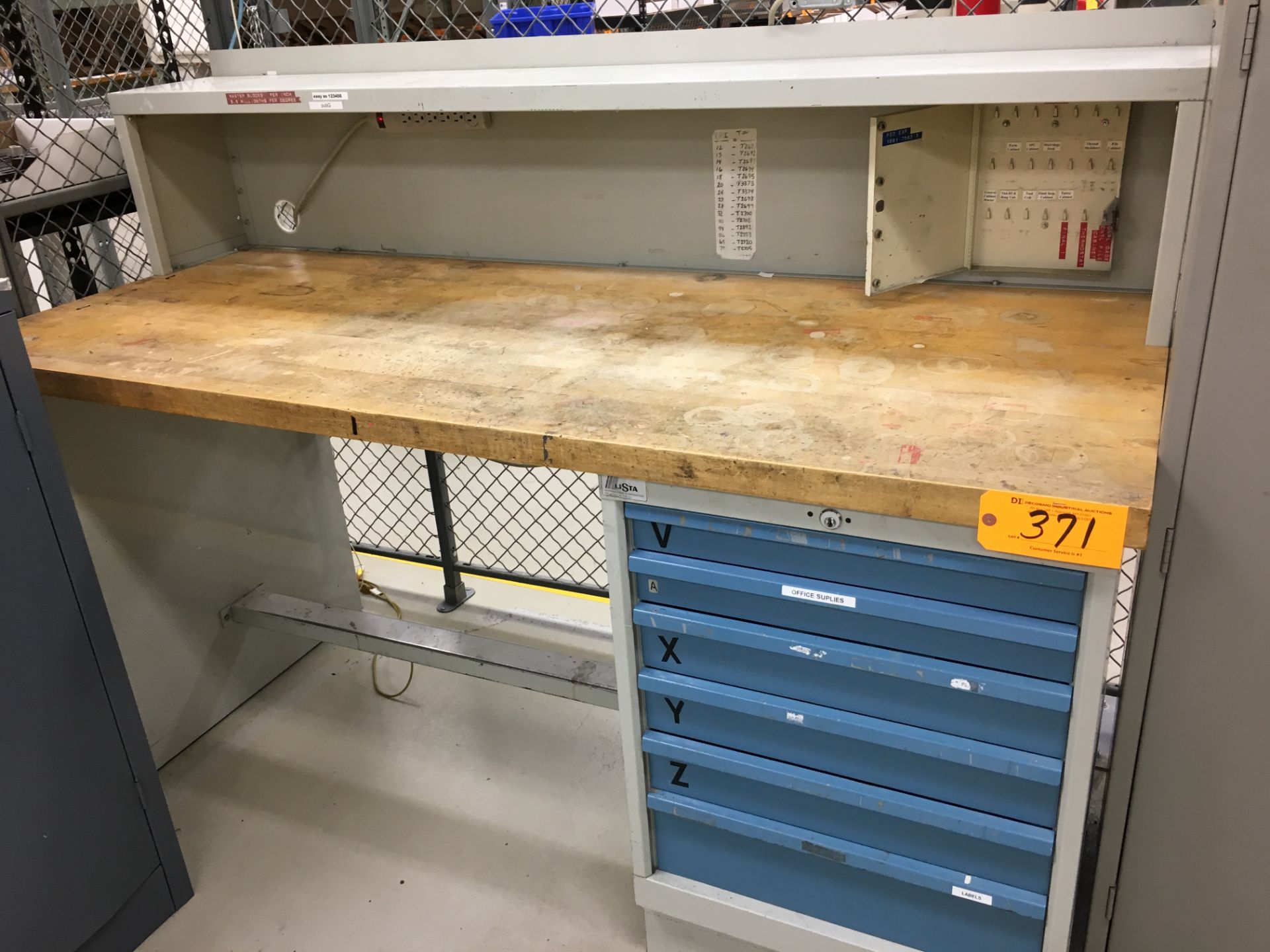 LISTA WOOD TOP WORK BENCH WITH CABINET
