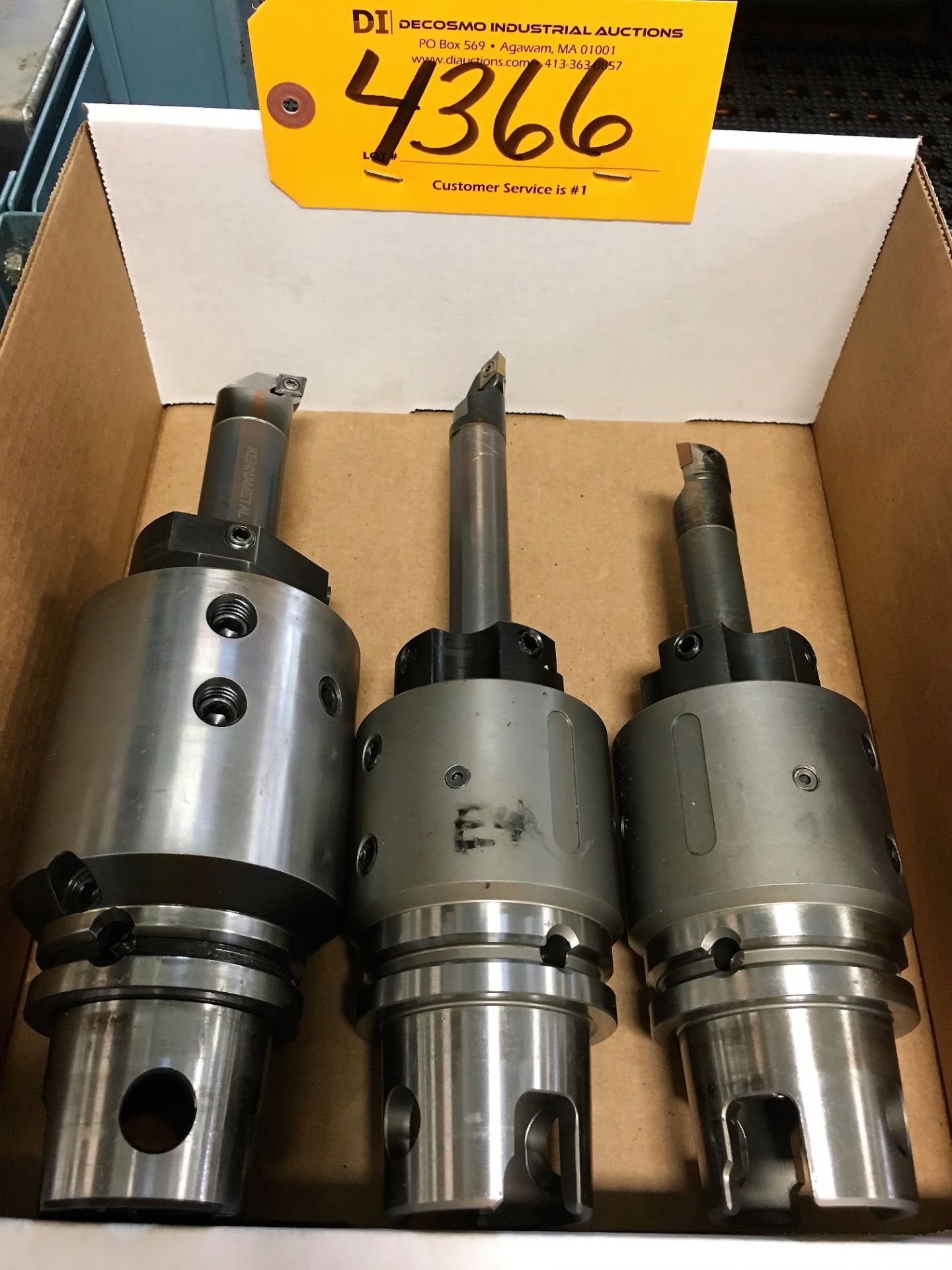 (3) KENNAMETAL # KM-63XMZ CNC TOOLS WITH SOLID CARBIDE BORING & GROOVING BARS (USED WITH MAZAK
