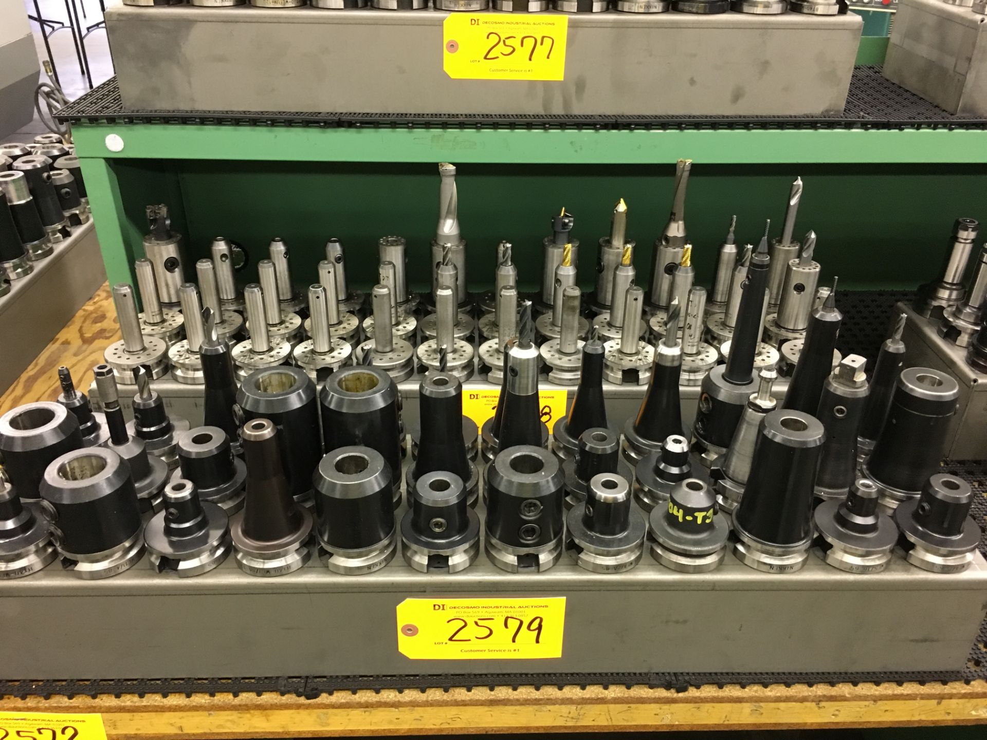 (36) LYNDEX-NIKKEN #BT-40 CNC TOOL HOLDERS WITH METAL RACK