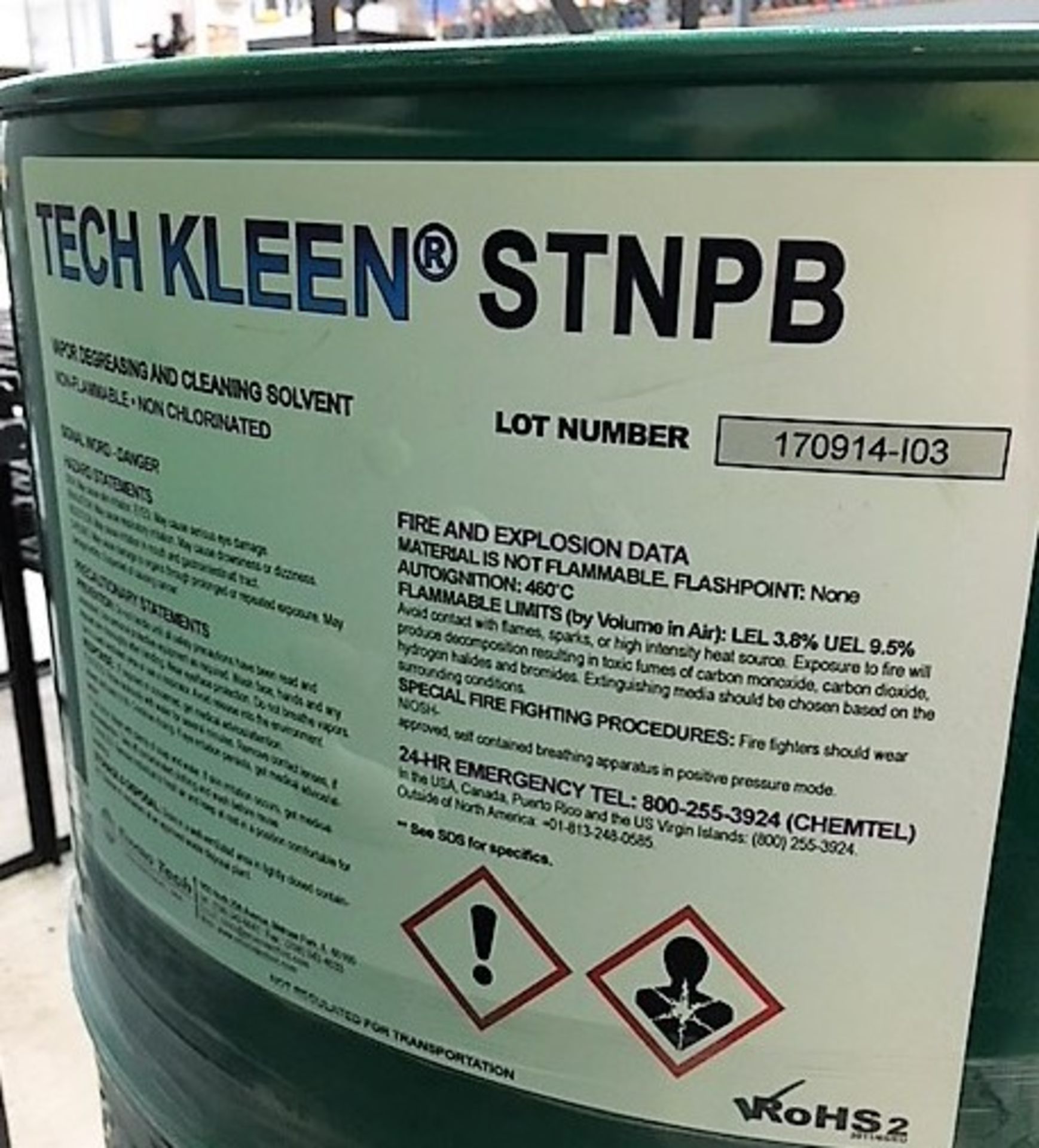 (2) 55 GALLON DRUMS - TECHKLEEN # STNPB PARTS CLEANING SOLVENT - Image 2 of 2