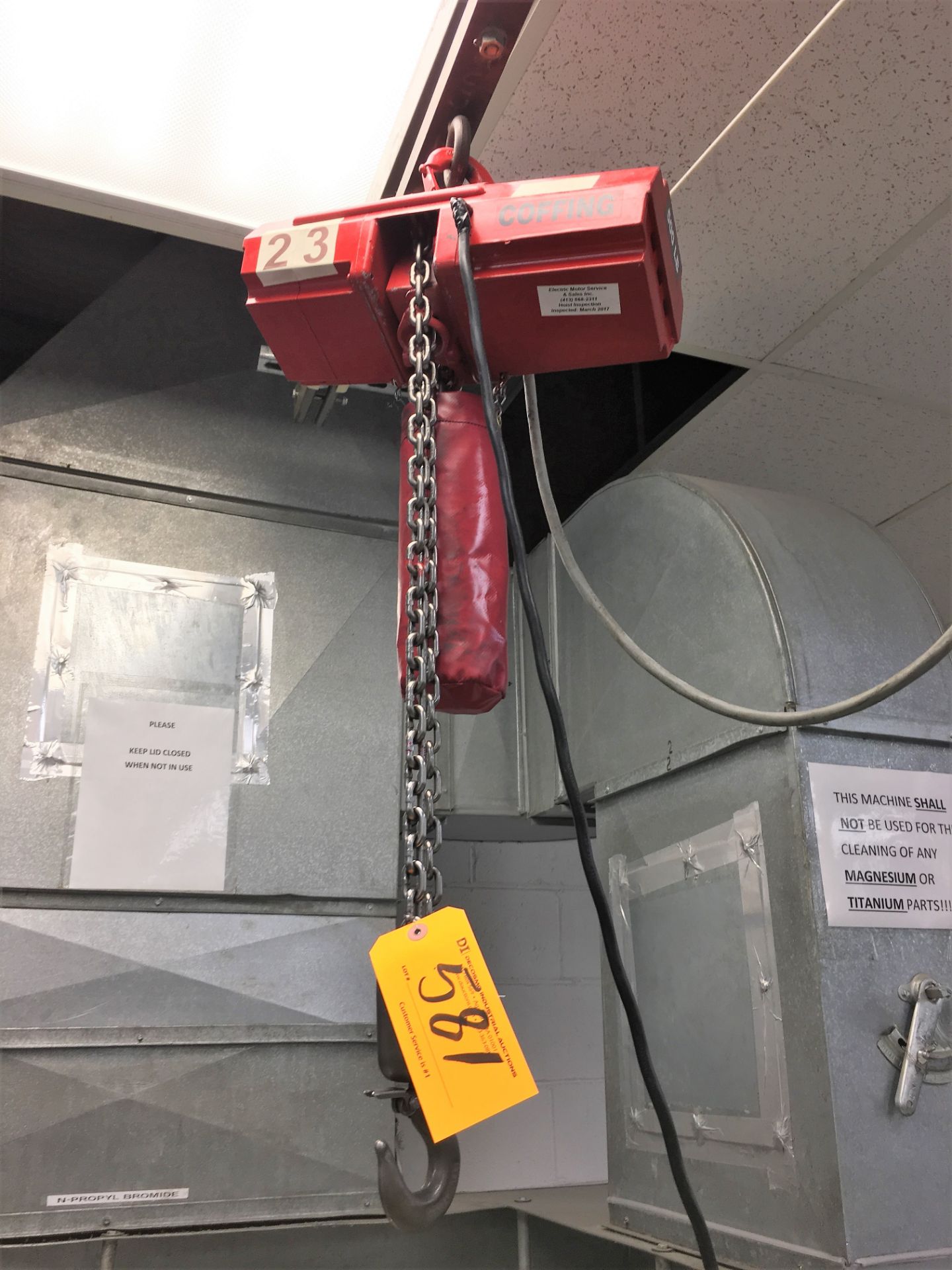 COFFING 1/4 TON ELECTRIC CHAIN HOIST