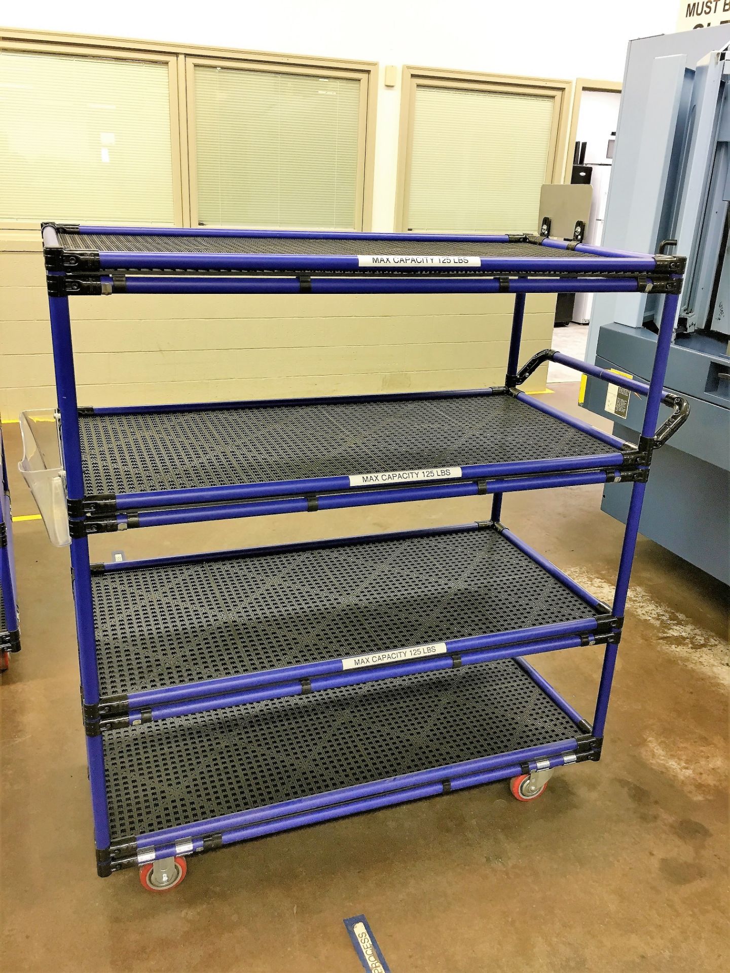 EZ-BUILD 4-TIER MODULAR PARTS CART WITH DRY DECK