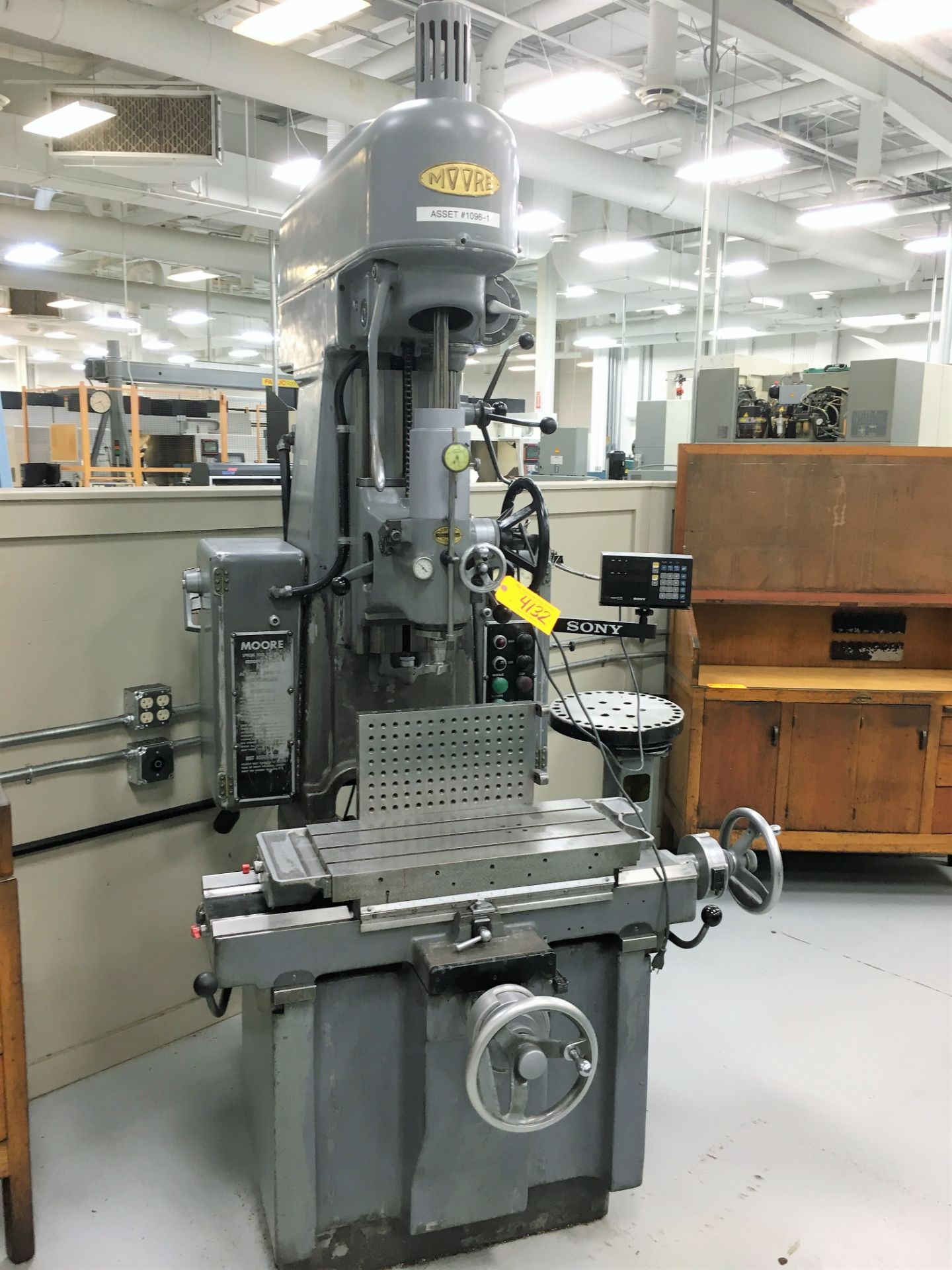 MOORE # 3 JIG BORER WITH 11'' X 24'' TABLE, SONY TWO-AXIS DIGITAL READOUT, S/N B-974