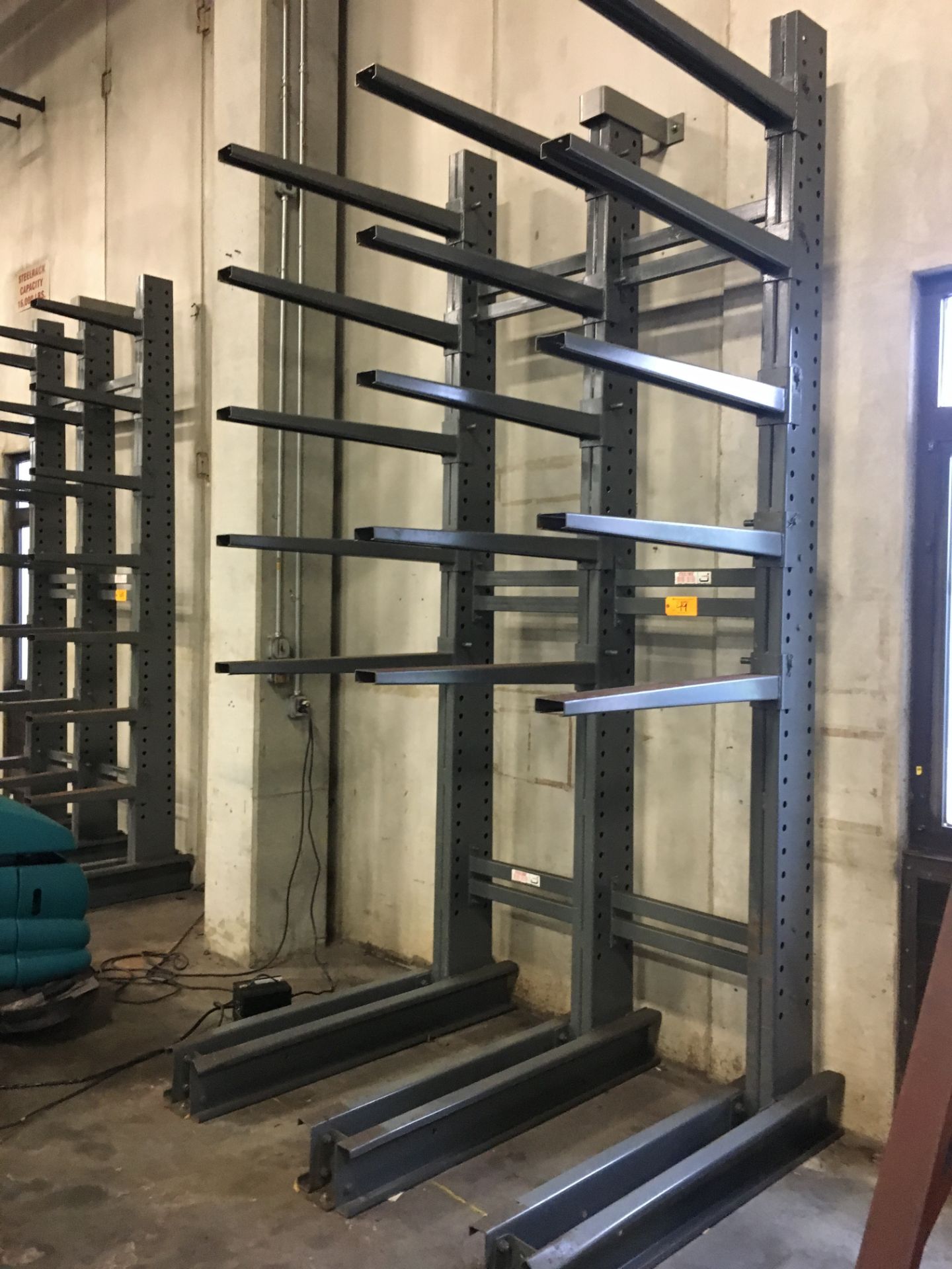 (2) Jarke Triple Column Single Sided Cantilever Raw Material Racks