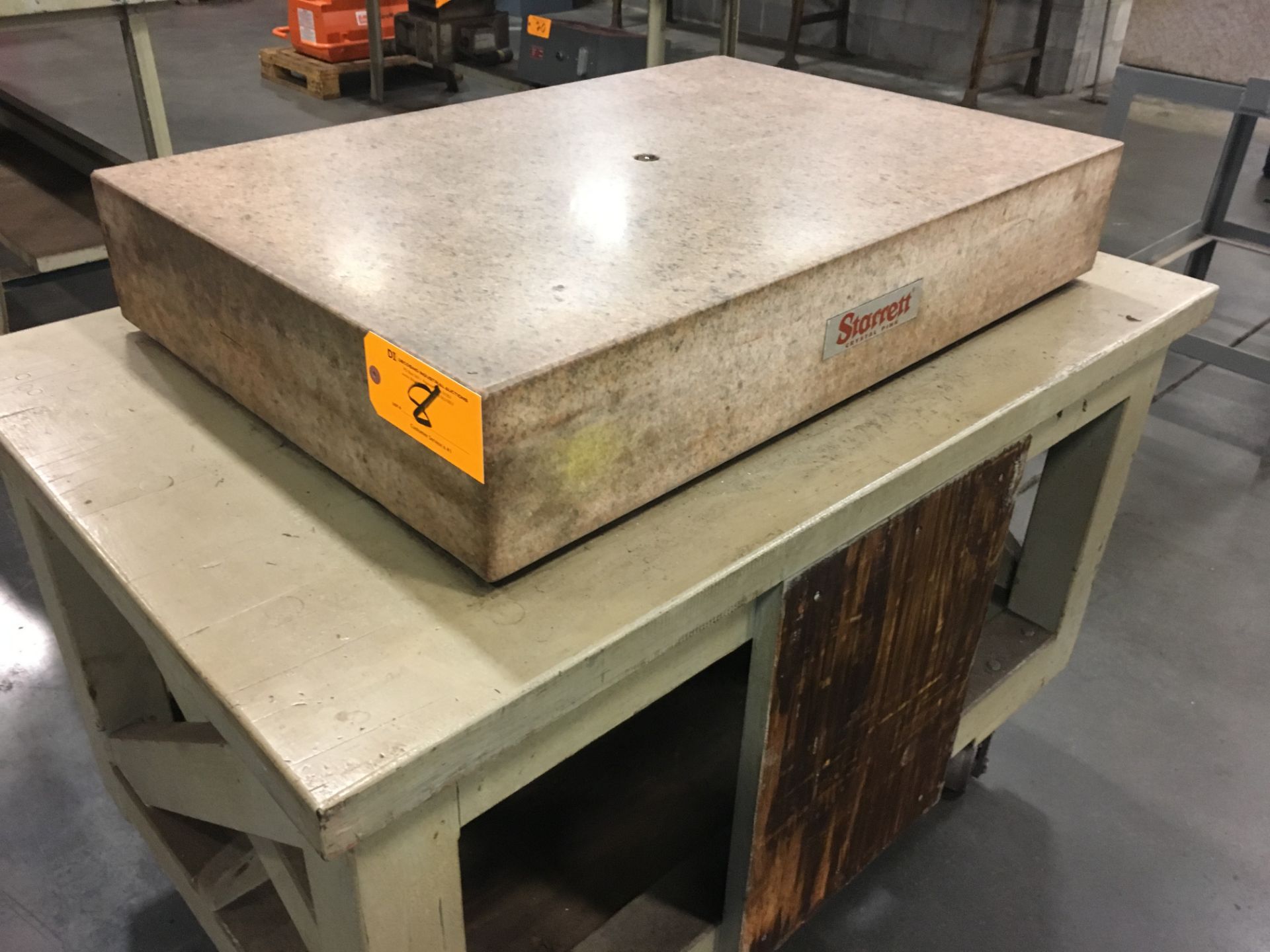 Starrett 36''x 24''x 6'' Pink Granite Surface Plate with Cart