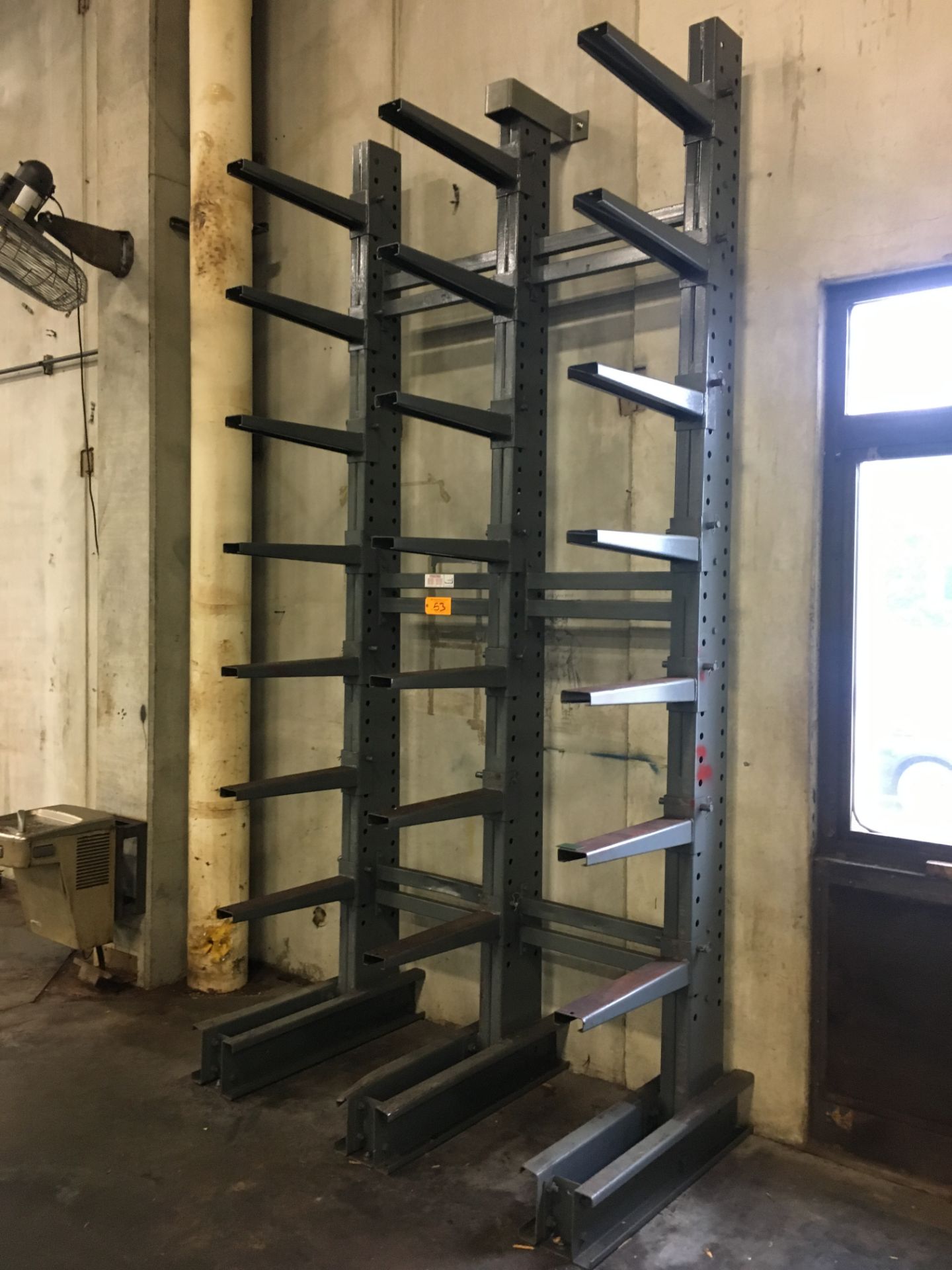 (2) Jarke Triple Column Single Sided Cantilever Raw Material Racks