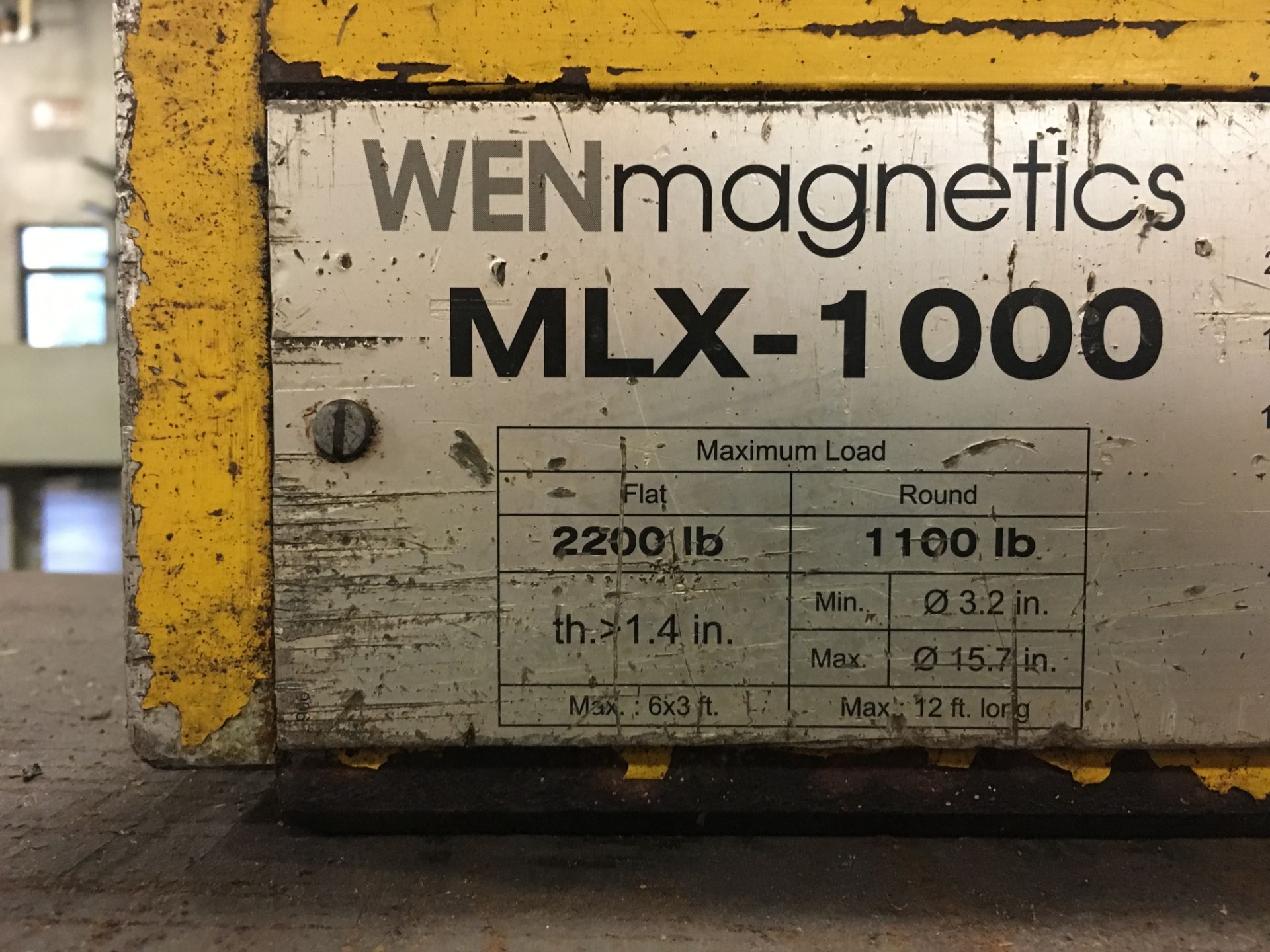 Wen Magnetics Model MLX-1000 (Approx) 1,000lb. Capacity Crane Mount Lifting Magnet - Bild 2 aus 2